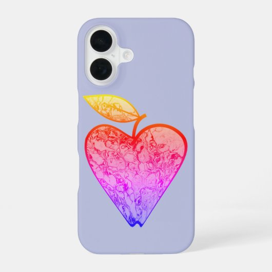 Coque iPhone 16 Pomme en forme de cœur (Verso)
