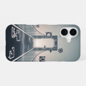 Coque iPhone 16 Pont Mystique Vintage Pixel-Arcade (Verso Horizontal)