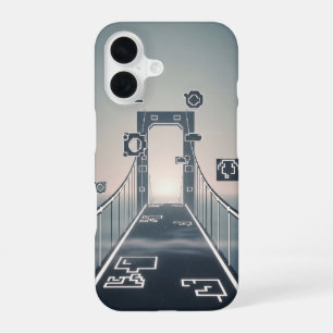 Coque iPhone 16 Pont Mystique Vintage Pixel-Arcade
