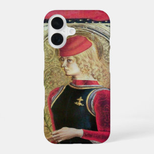 Coque iPhone 16 PORTRAIT DE SAINT GEORGE ,Rouge,Noir,Jaune Or