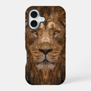 Coque iPhone 16 Portrait géométrique de lion