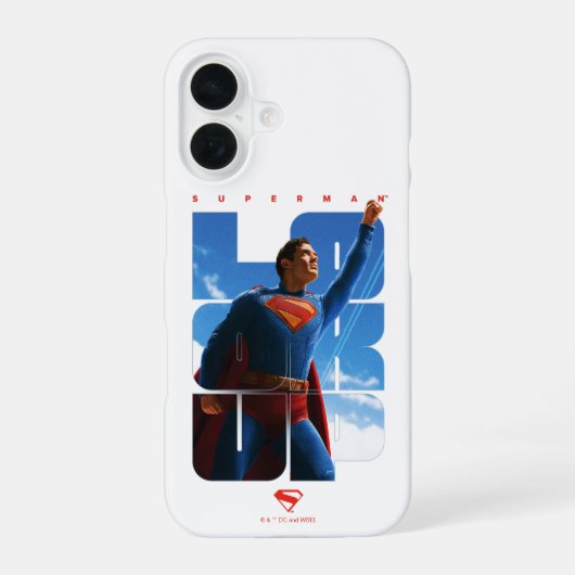 Coque iPhone 16 Pose de Superman regardant vers le haut (Verso)
