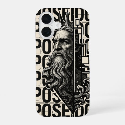 Coque iPhone 16 Poseidon | housse iPhone dieu grec (Verso)