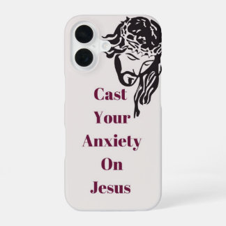 Coque iPhone 16 "Posez votre anxiété sur Jésus" IPhone 16 cas de t