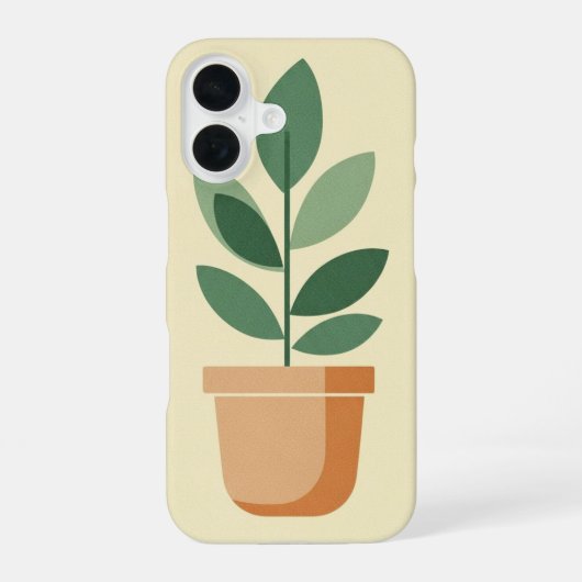 Coque iPhone 16 Pot de plante rétro (Verso)