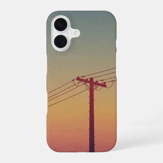 Coque iPhone 16 Poteau électrique rétro (Verso)