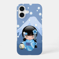 Poupée Kokeshi d'hiver - Blue Mountain Geisha Girl