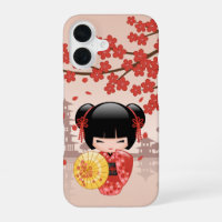 Poupée Kokeshi Sakura Rouge - Geisha Japonaise