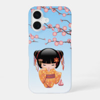 Poupée Kokeshi Ume - Fille Geisha Japonaise Bleue