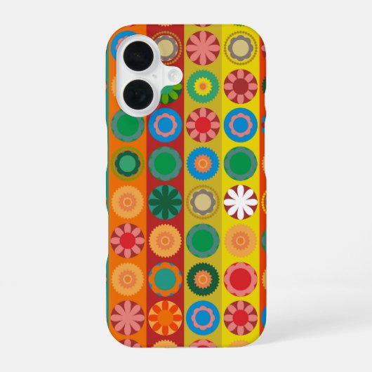 Coque iPhone 16 Pouvoir des fleurs en rangées (Verso)