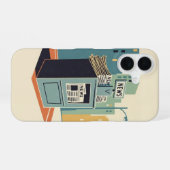 Coque iPhone 16 Présentoir de journaux vintage (Verso Horizontal)