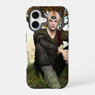 Coque iPhone 16 Prince de la forêt de fantaisie d'automne Portrait