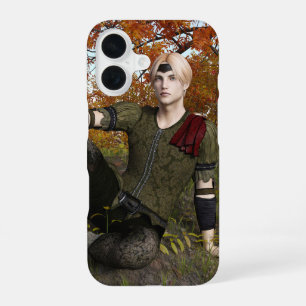 Coque iPhone 16 Prince de la forêt de fantaisie d'automne Portrait