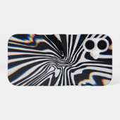Coque iPhone 16 Prisme de lignes déformées Glitch (Verso Horizontal)