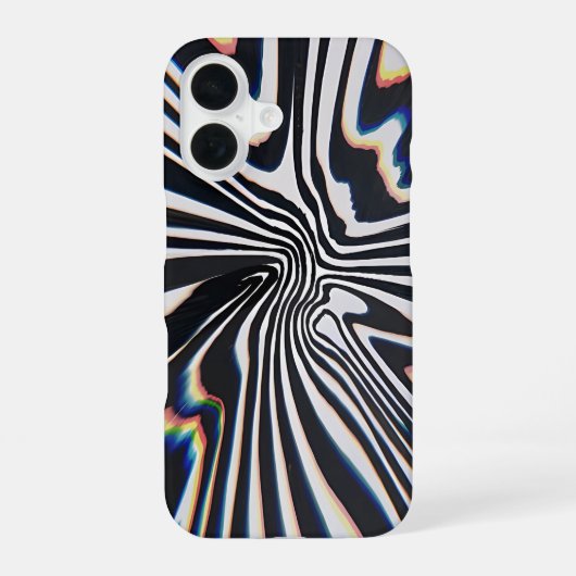 Coque iPhone 16 Prisme de lignes déformées Glitch (Verso)