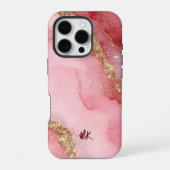 Coque iPhone 16 Pro A luxurious pink marble background (Verso)