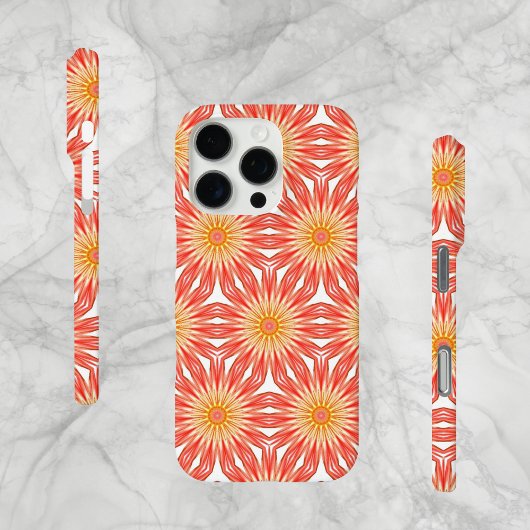 Coque iPhone 16 Pro Abstrait, Fleur moderne, Coque-Mate