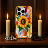 Coque iPhone 16 Pro Abstrait floral vibrant