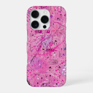 Coque iPhone 16 Pro Abstrait Maximaliste Rose : Sundae Framboise