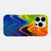 Coque iPhone 16 Pro Abstrait Multicolore Ondulé (Verso Horizontal)