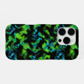 Coque iPhone 16 Pro Abstrait noir et vert (Verso Horizontal)