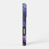 Coque iPhone 16 Pro Agate Violet Ondulée avec Paillettes d'Or (Côté droit)