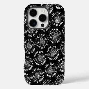 Coque iPhone 16 Pro Aime Dieu Bois du Café Lis des Livres Amoureux Vin