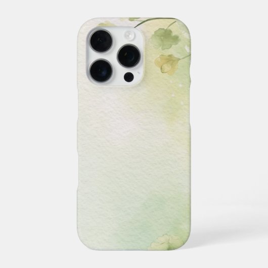 Coque iPhone 16 Pro Alchimilla Abstraite Florale verte douce (Verso)