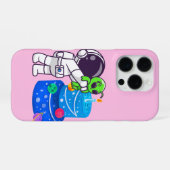 Coque iPhone 16 Pro Alien d'anniversaire (Verso Horizontal)