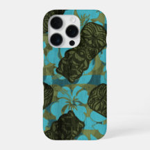 Ali'i Refuge Hawaiian Hibiscus Tiki Turquoise