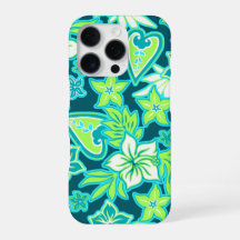 Aloha Heart Hawaiian Hibiscus Tropical Turquoise