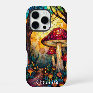 Coque iPhone 16 Pro Amanita Muscaria Forêt de verre tendu