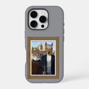 Coque iPhone 16 Pro American Squirrel Gothic - drôle