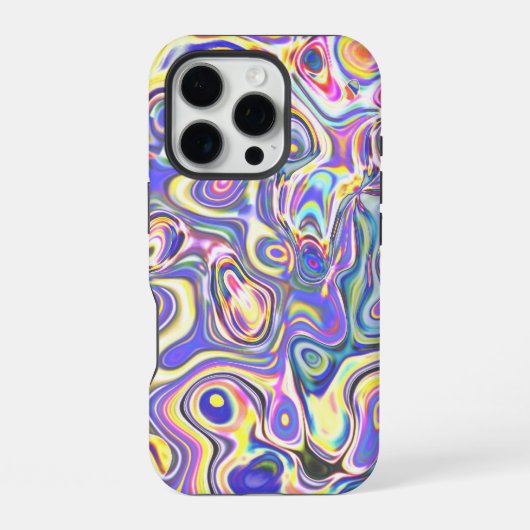 Coque iPhone 16 Pro Amethyst Multicolor Amoeba Motif (Verso)