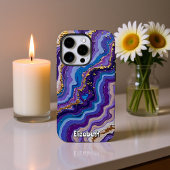 Coque iPhone 16 Pro Améthyste et Or Abstraits