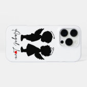 Coque iPhone 16 Pro Amour Ange – Conception de Couple d'Anges Mignons (Verso Horizontal)