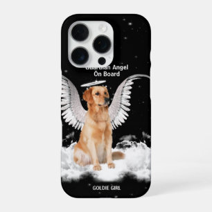 Coque iPhone 16 Pro Ange Gardien Golden Retreiver avec des ailes