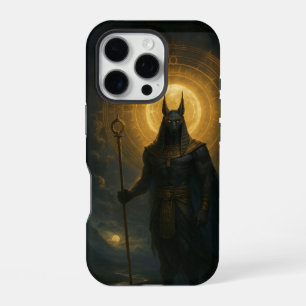 Coque iPhone 16 Pro Anubis dans les ombres – Dieu égyptien protecteur
