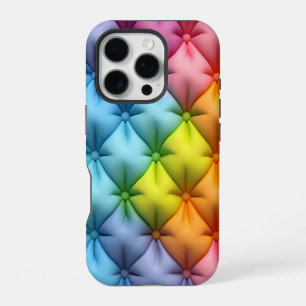 Coque iPhone 16 Pro Apparence touffue de couleur arc-en-ciel