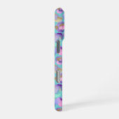 Coque iPhone 16 Pro Aqua Iridescent Imprimé Léopard Monogrammé (Côté droit)