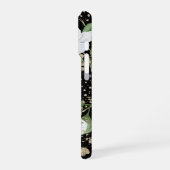 Coque iPhone 16 Pro Aquarelle d'or noir Monogramme floral Script chic (Côté gauche)