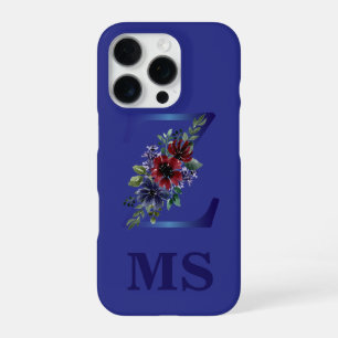Coque iPhone 16 Pro aquarelle élégante d'un bouquet floral rouge et bl