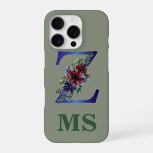 Coque iPhone 16 Pro aquarelle élégante d'un bouquet floral rouge et bl