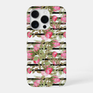 Coque iPhone 16 Pro Aquarelle rose roses fleurs florales romantique pr