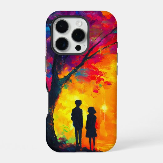 Coque iPhone 16 Pro Arbre coloré d'amour (Verso)