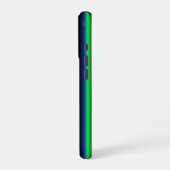 Coque iPhone 16 Pro Arc-en-ciel rayures bleu vert (Côté gauche)