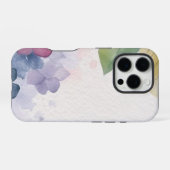 Coque iPhone 16 Pro Arrière - plan Abstrait Floral Hydrangea Watercolo (Verso Horizontal)