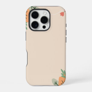 Coque iPhone 16 Pro Arrière - plan de modèle floral minimaliste