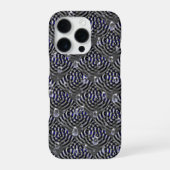 Coque iPhone 16 Pro Arrosage sur métal gris bleu (Verso)