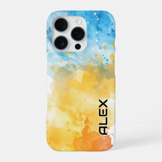 Coque iPhone 16 Pro Art abstrait à l'aquarelle (Verso)